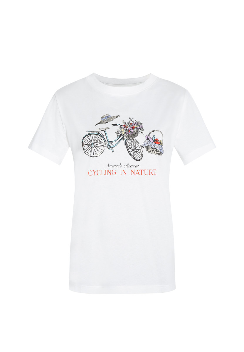Damen T-Shirt mit Fahrrad-Print