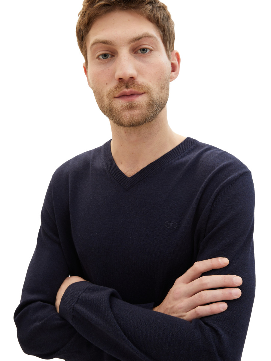 Herren Strickpullover mit V-Ausschnitt