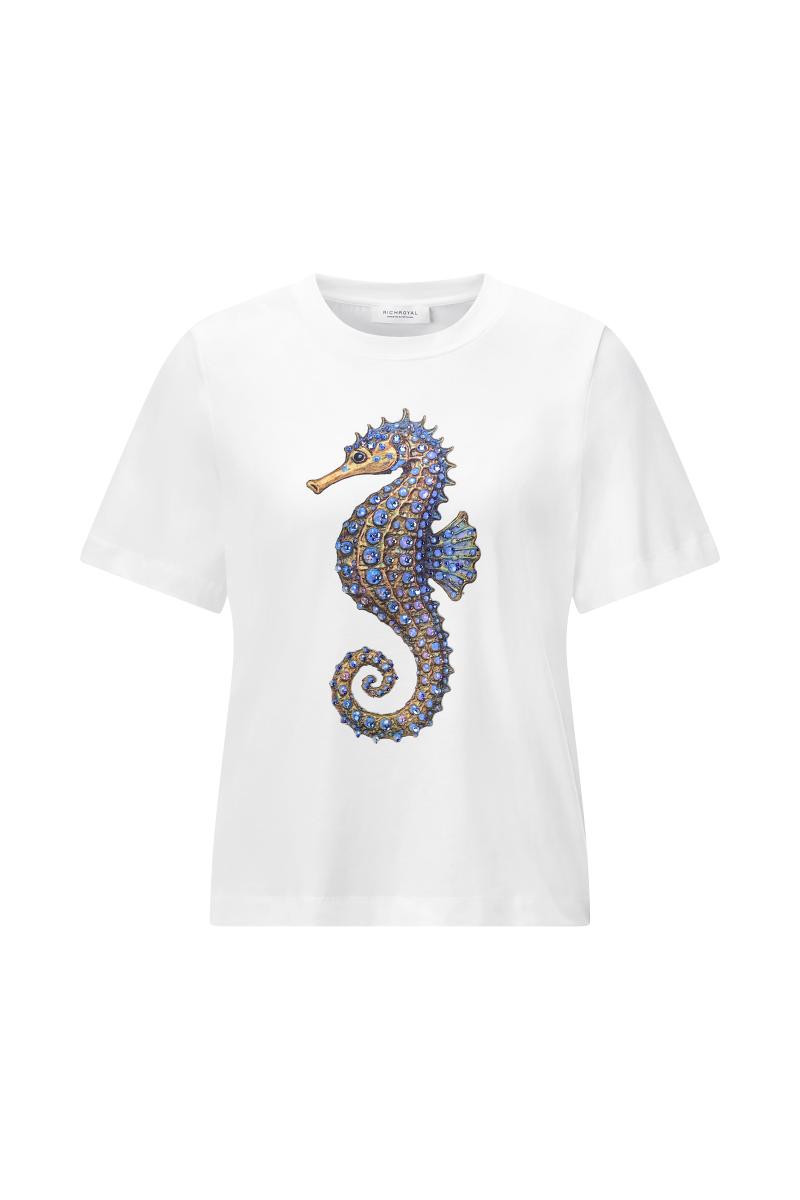 Damen T-Shirt Seepferdchen-Print