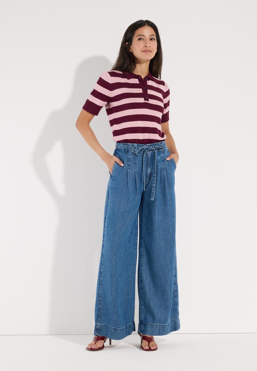 Damen Strick-Poloshirt
