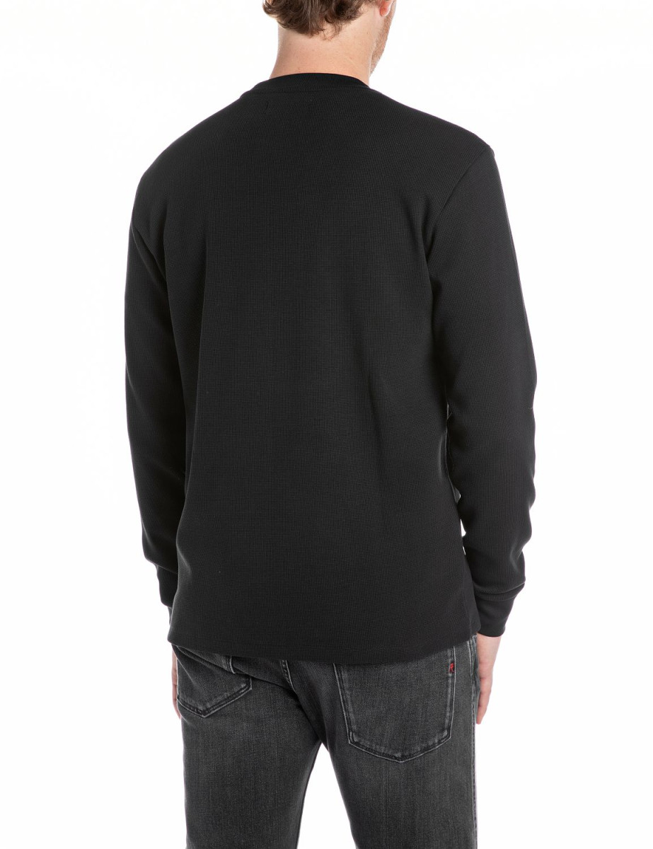 Herren Langarmshirt mit Struktur