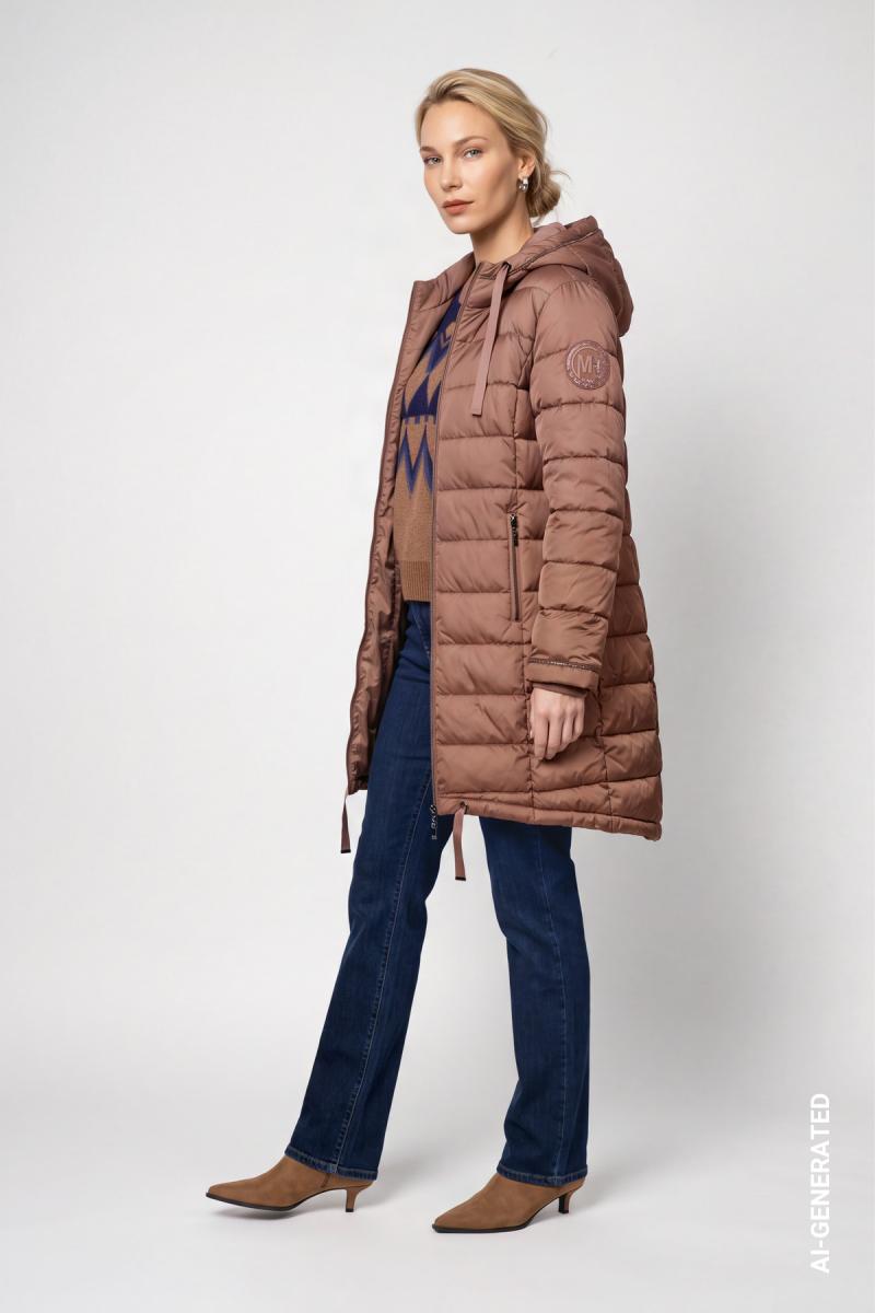 Damen Steppmantel mit Patch