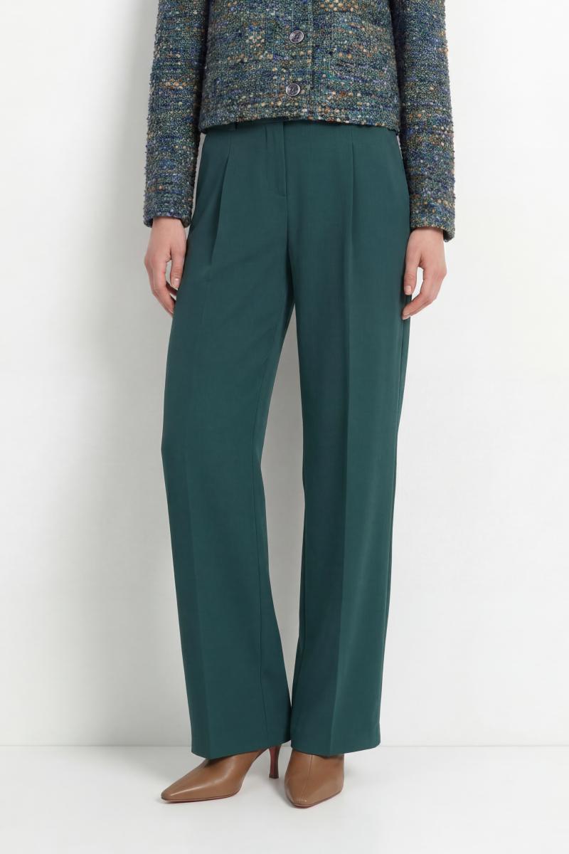Damen Hose Pleated Wide Leg