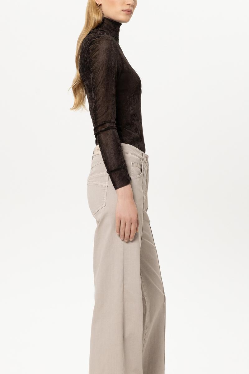 Damen Samt-Turtleneck-Shirt