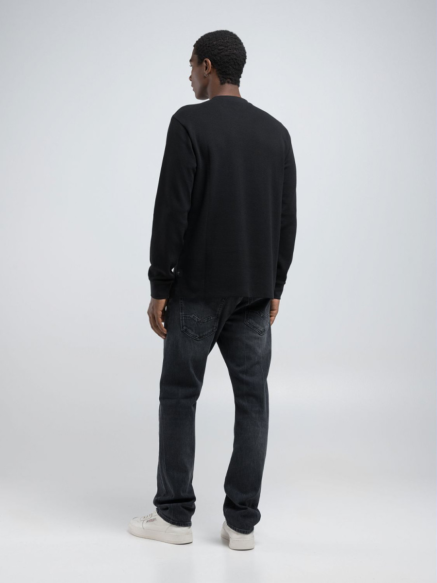 Herren Langarmshirt mit Struktur