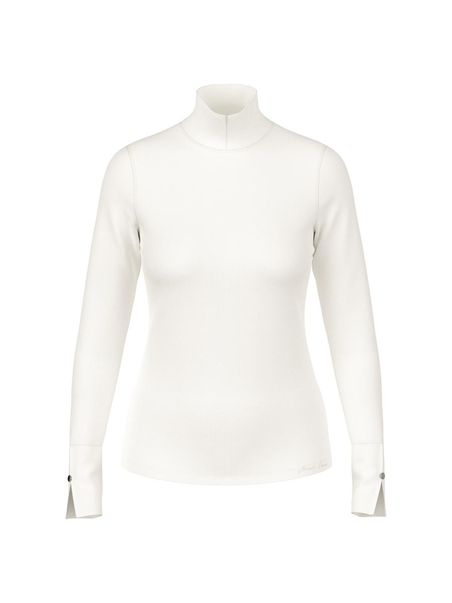 Damen Baumwoll-Longsleeve mit Stehkragen