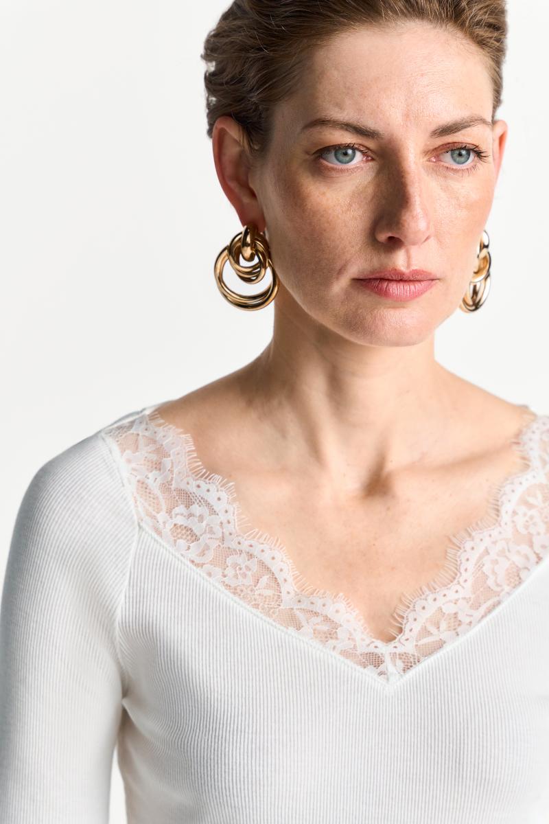 Damen Longsleeve mit Spitze