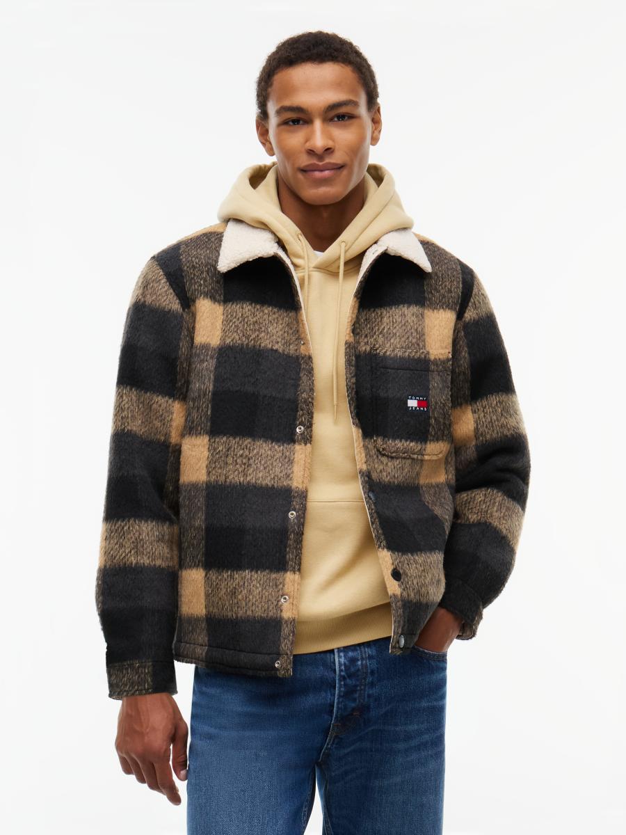 Herren Shacket Teddy Collar