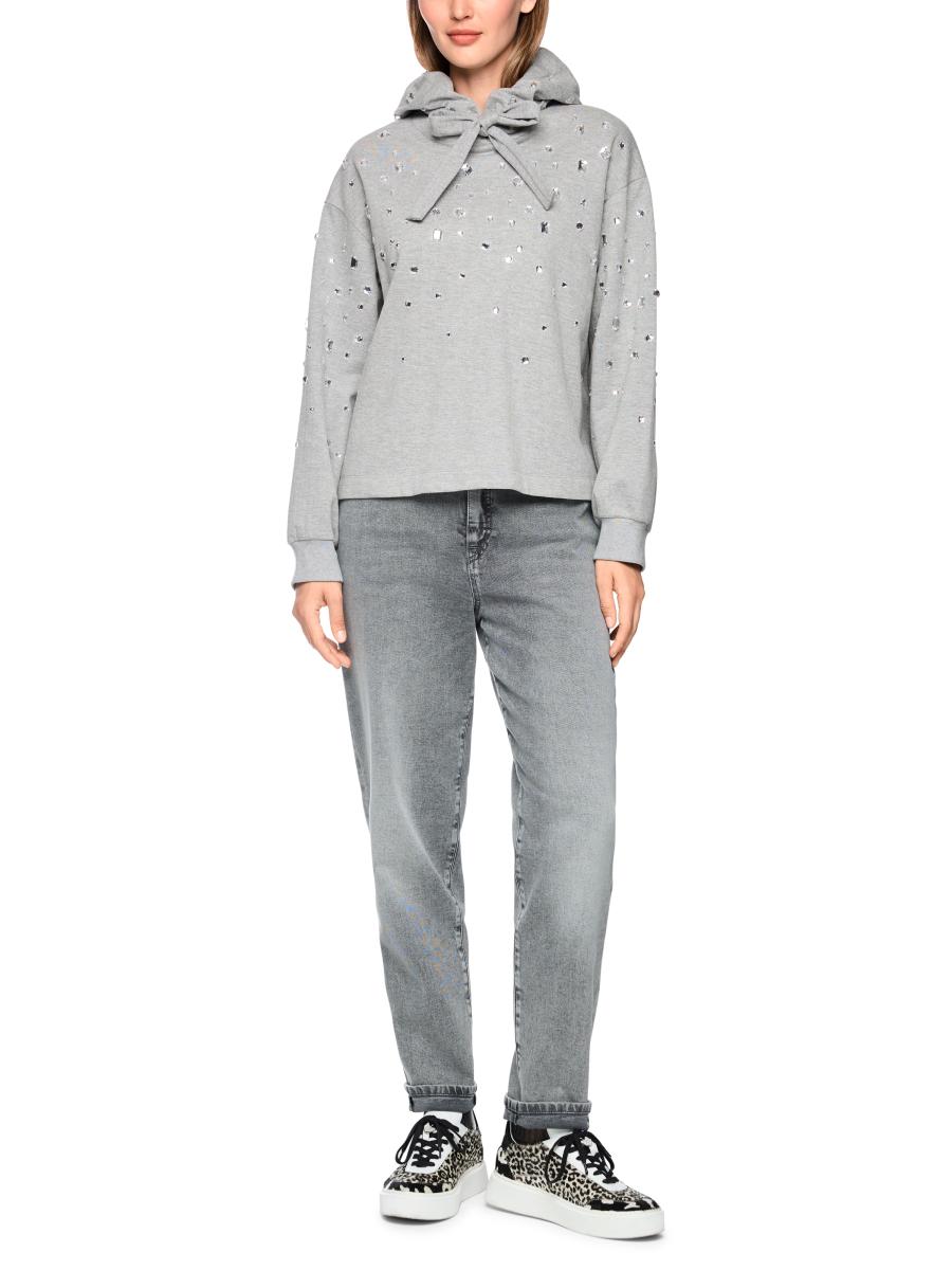 Damen Hoodie mit Strasssteinen
