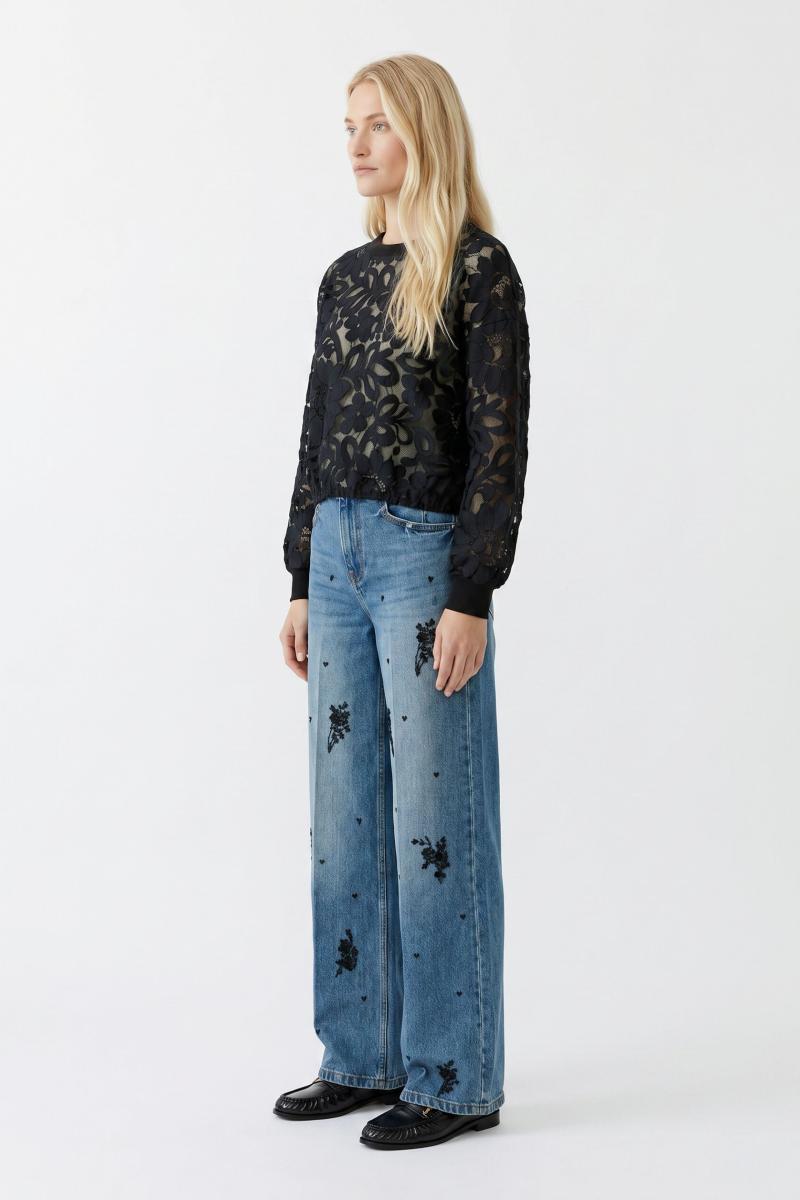 Damen Spitzenshirt