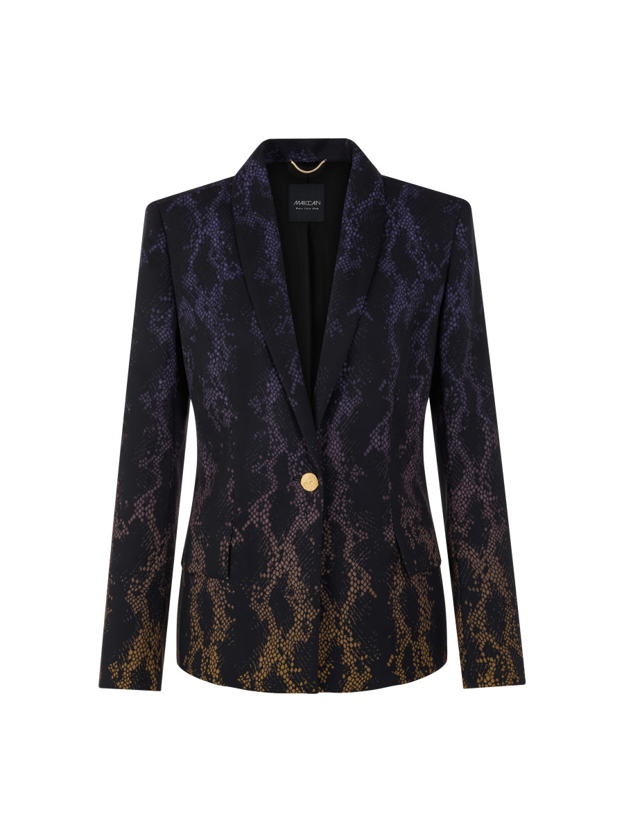 Taillierter Blazer im Snake Print