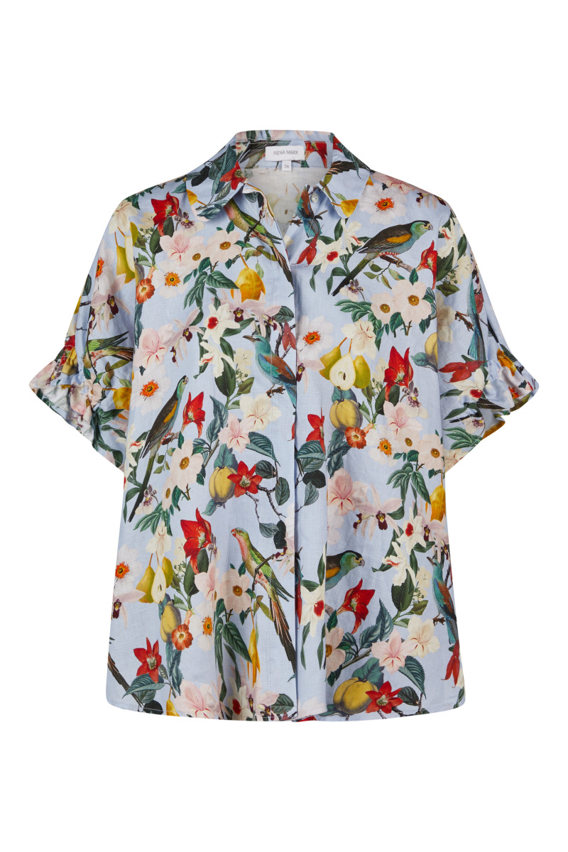 Leinenbluse mit Allover-Print