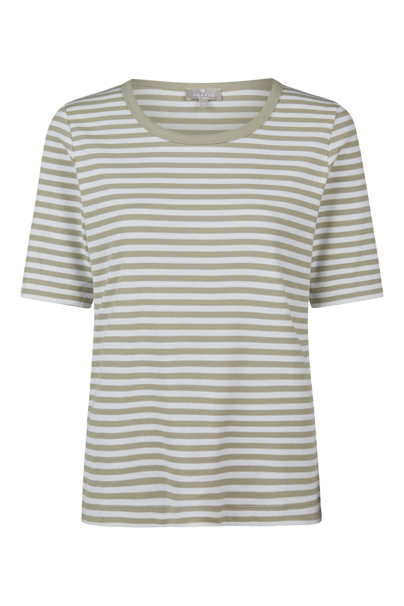 Geripptes Damen T-Shirt mit Streifen Geripptes Damen T-Shirt mit Streifen