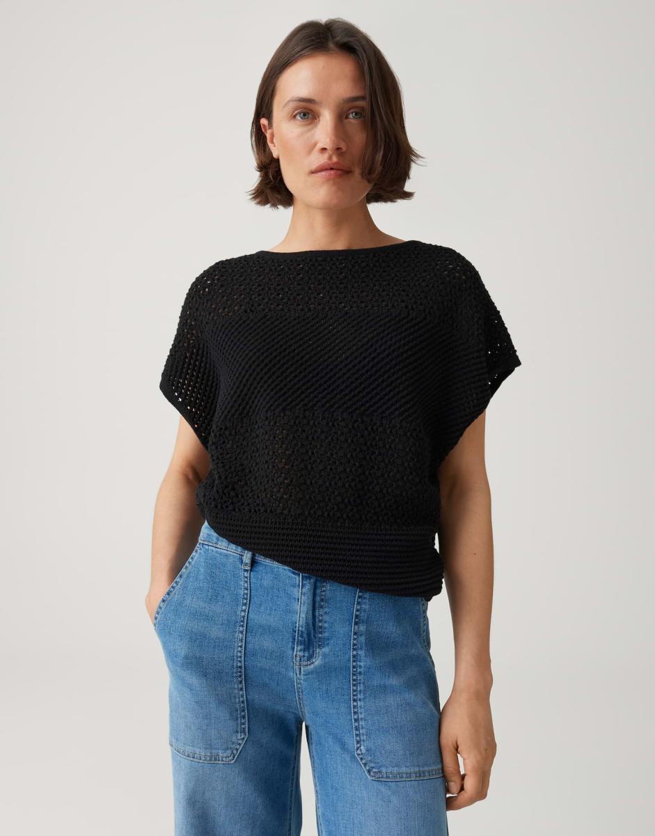 Damen Kurzarm-Pullover Polliva
