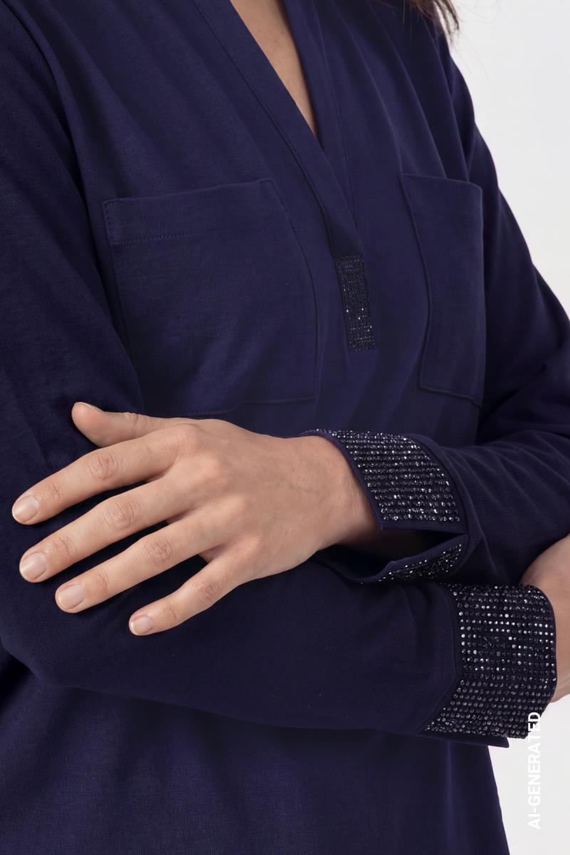 Shirtbluse Mit Strasssteinen