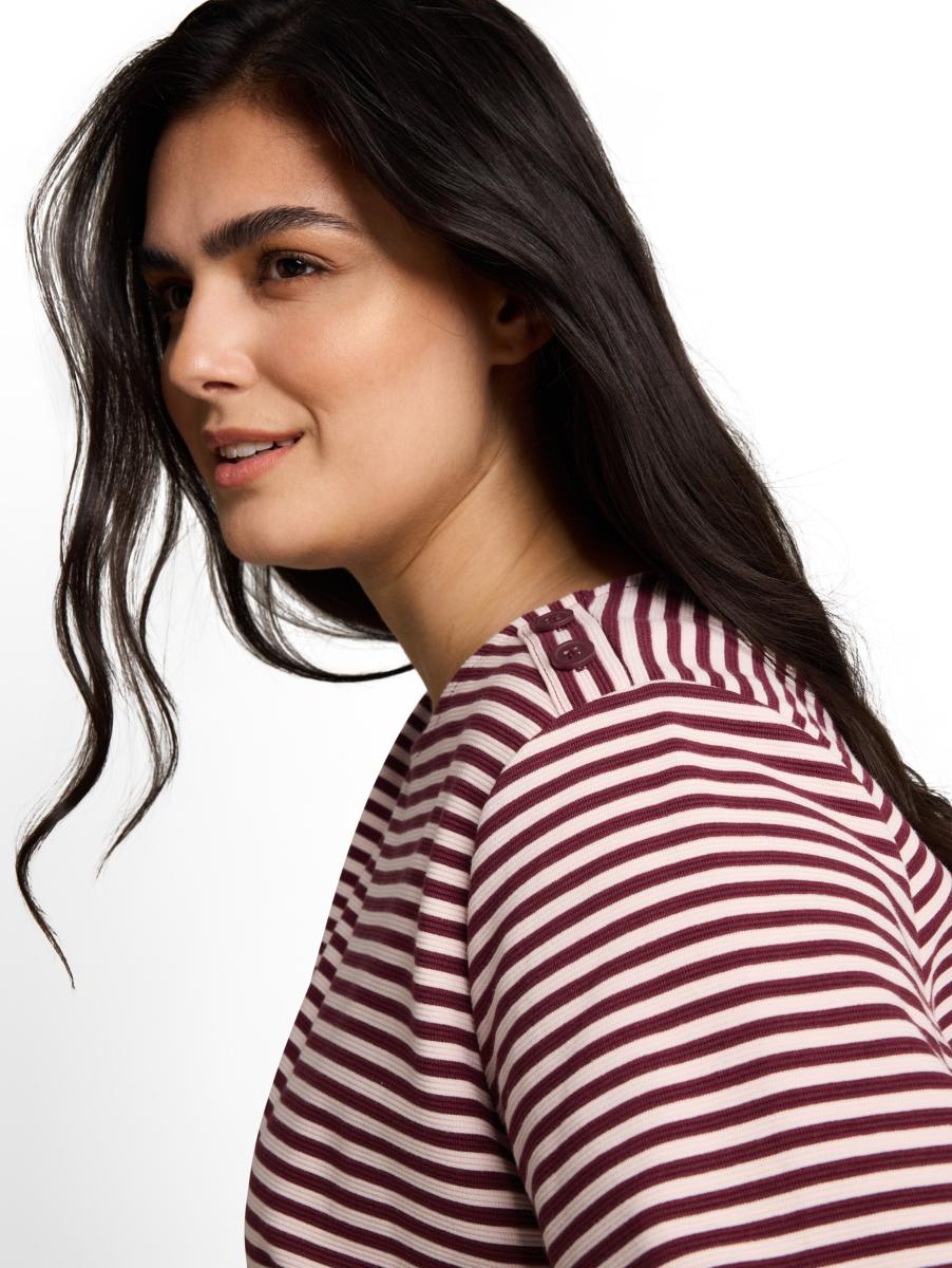 Curvy Langarmshirt Mit Knopf-Details