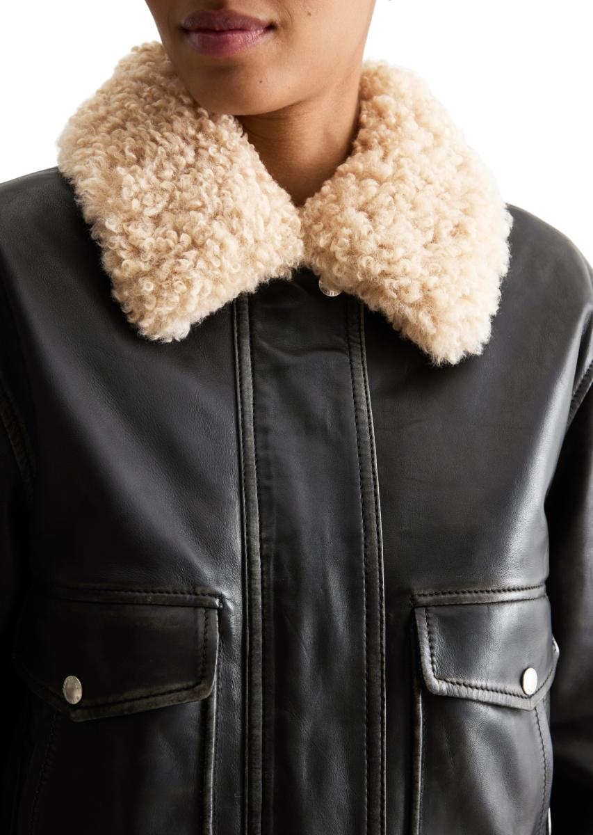 Damen Lederjacke im Aviator-Stil