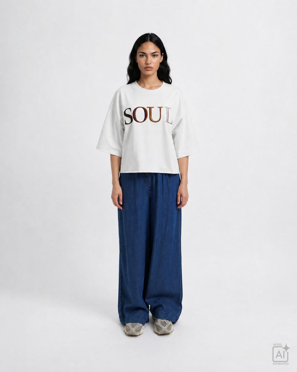 Damen Boxy-Sweatshirt mit 3/4-Arm