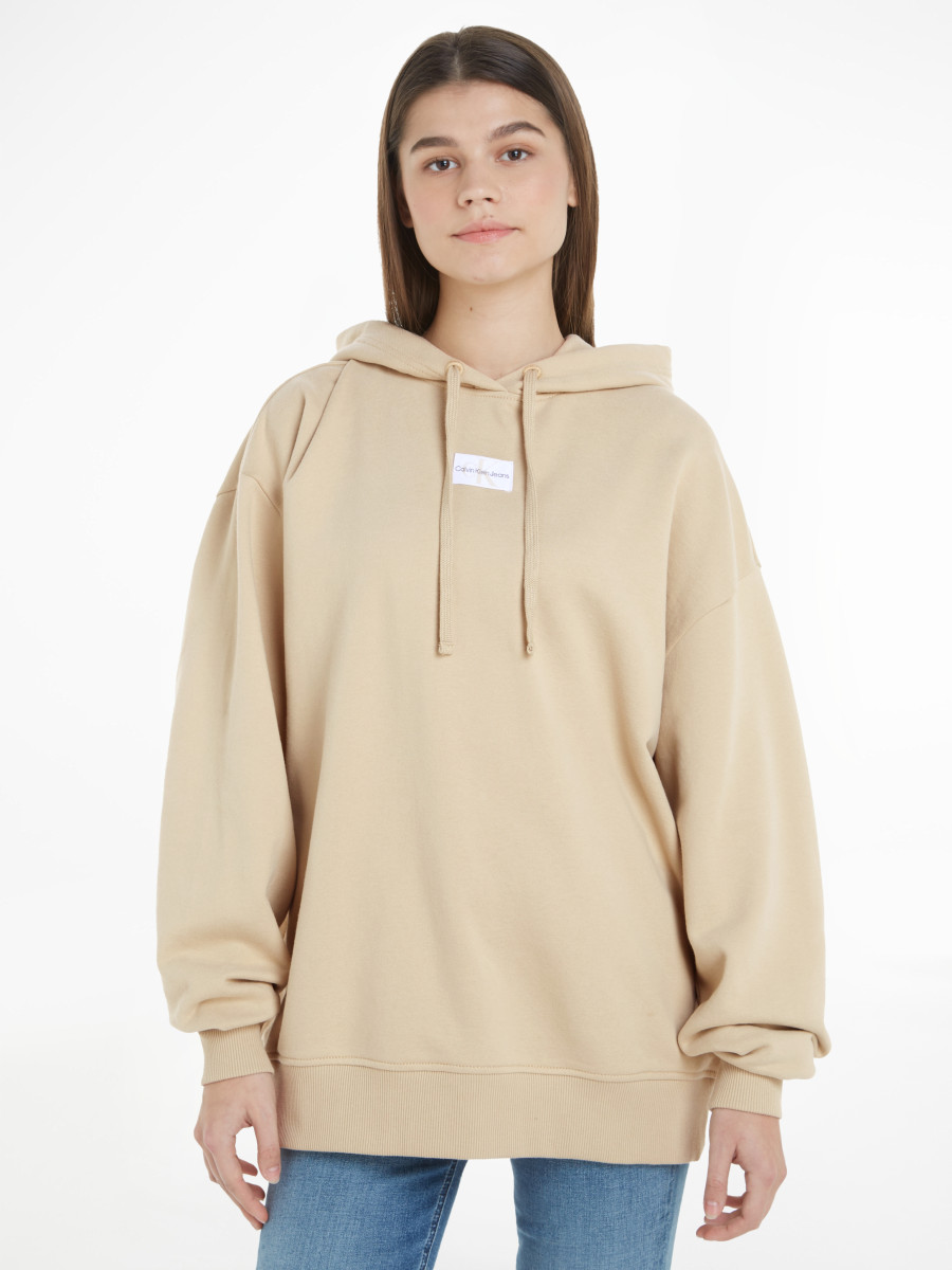 Damen Hoodie WOVEN LABEL OVERSIZED