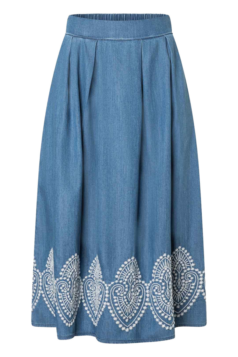 Jeansrock mit Stickerei