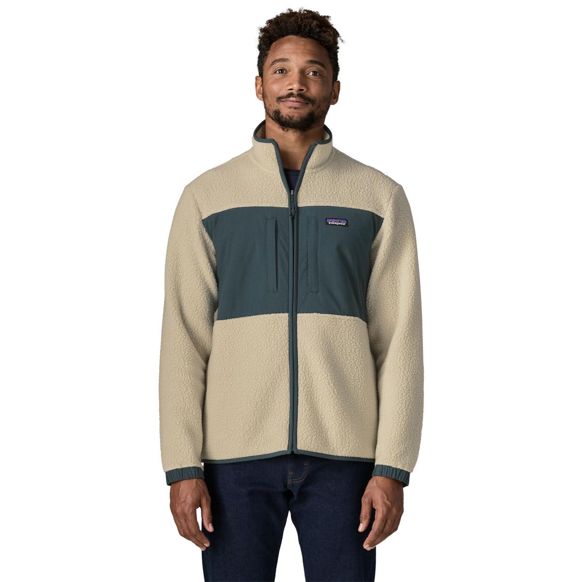 Herren Fleecejacke Retro Pile Patch