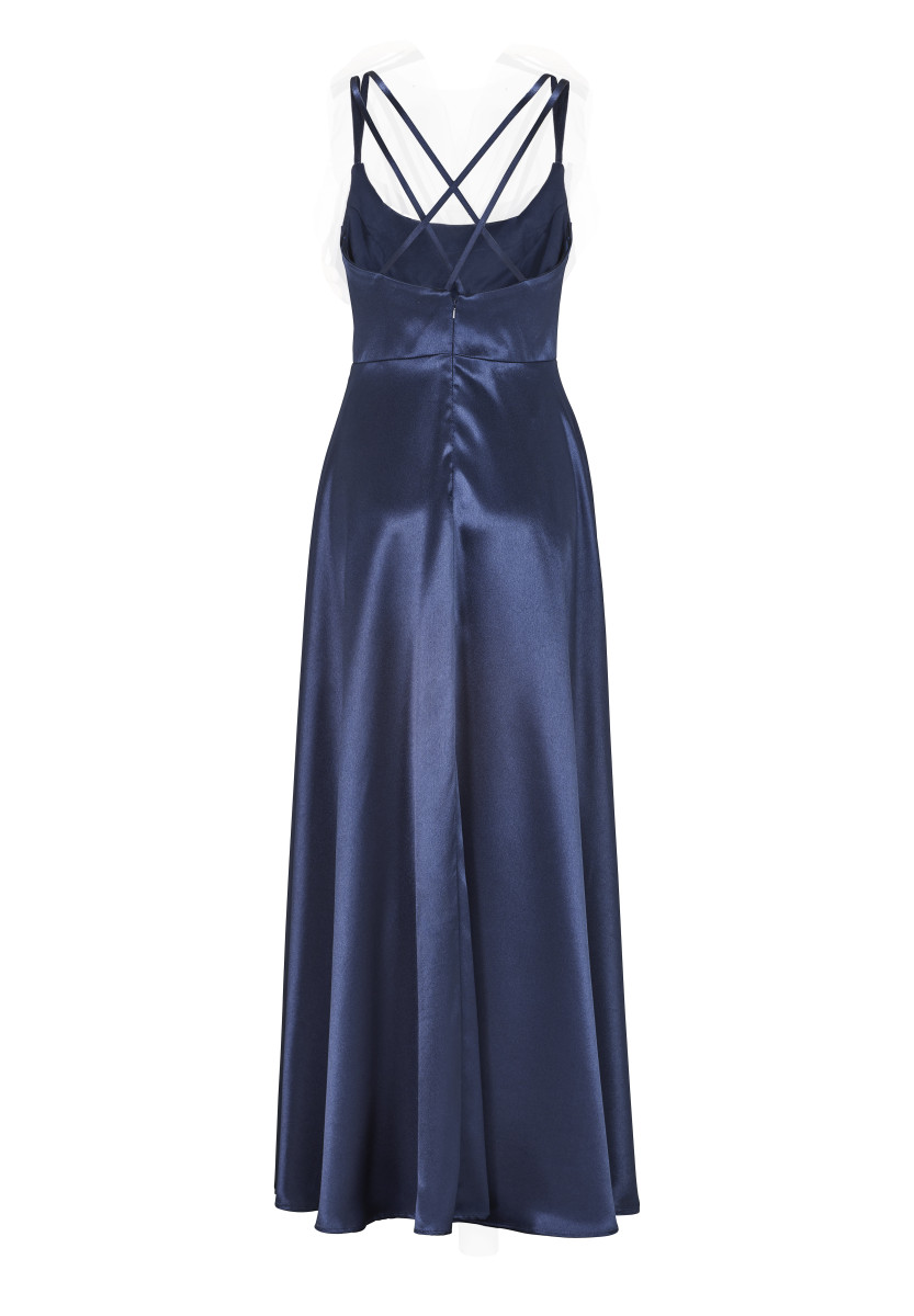 Satin-Abendkleid mit Gehschlitz