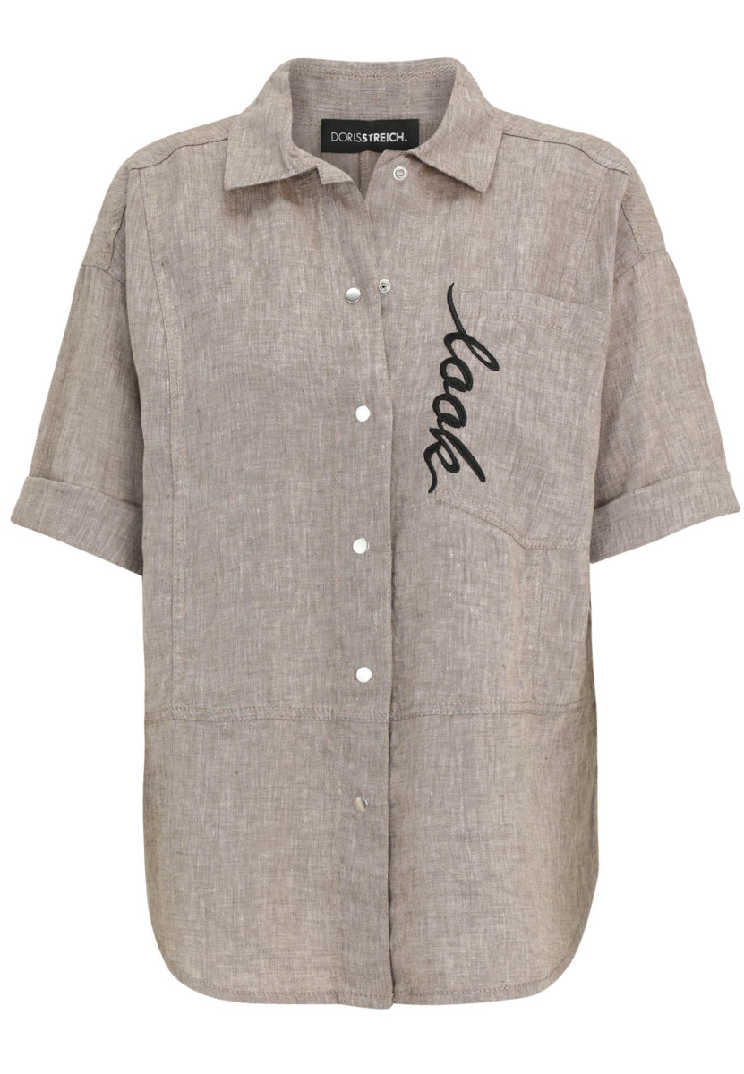 Curvy Leinen-Hemdbluse