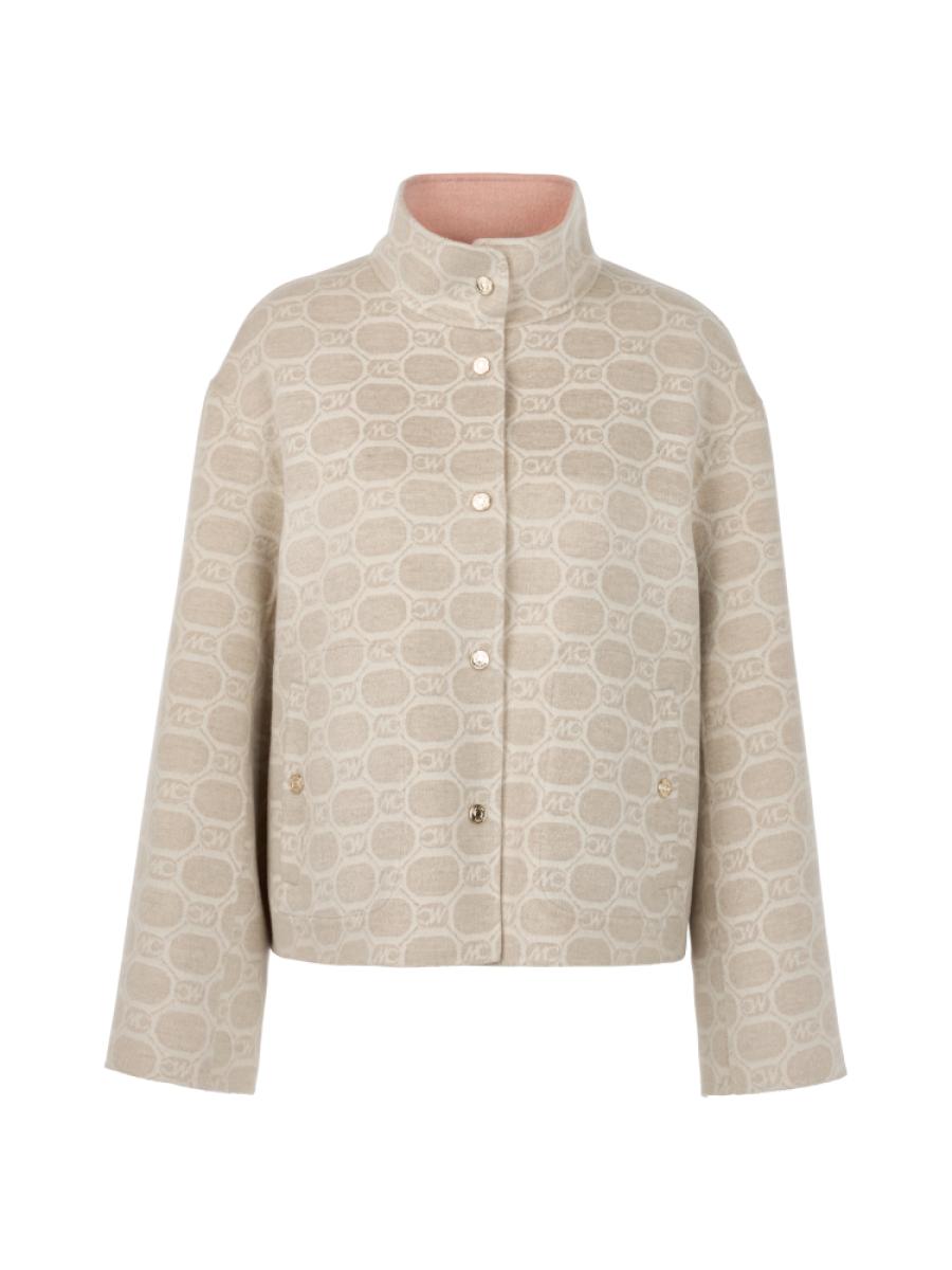 Damen Wollmix-Wendejacke mit Chain-Logo-Print
