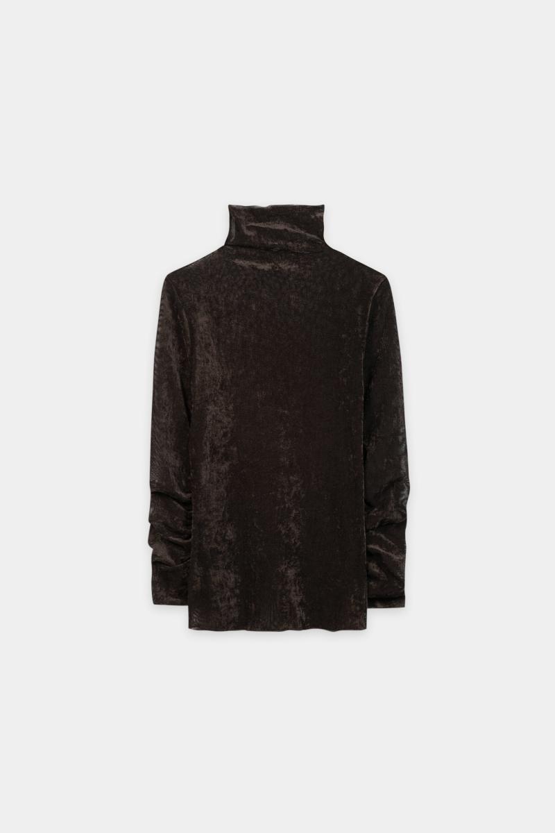 Damen Samt-Turtleneck-Shirt