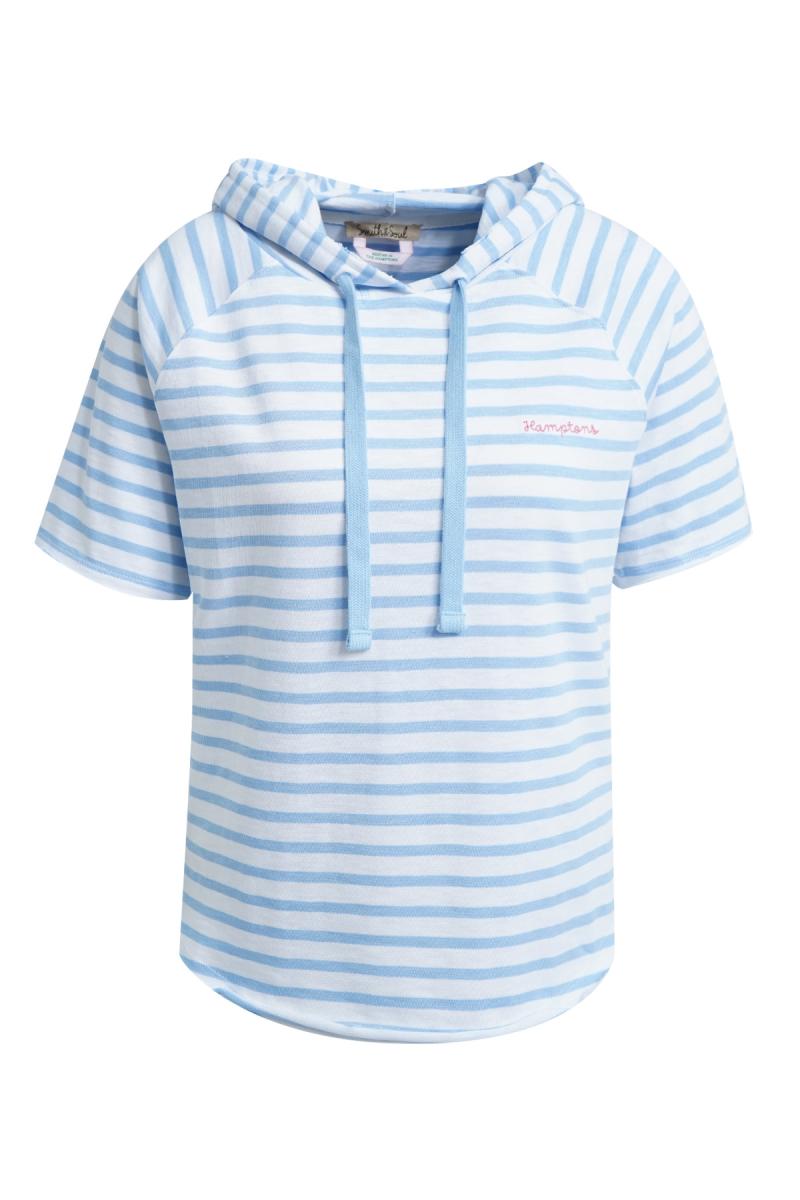 Damen Pullover Mit Kapuze Und Kurzen Ärmeln
