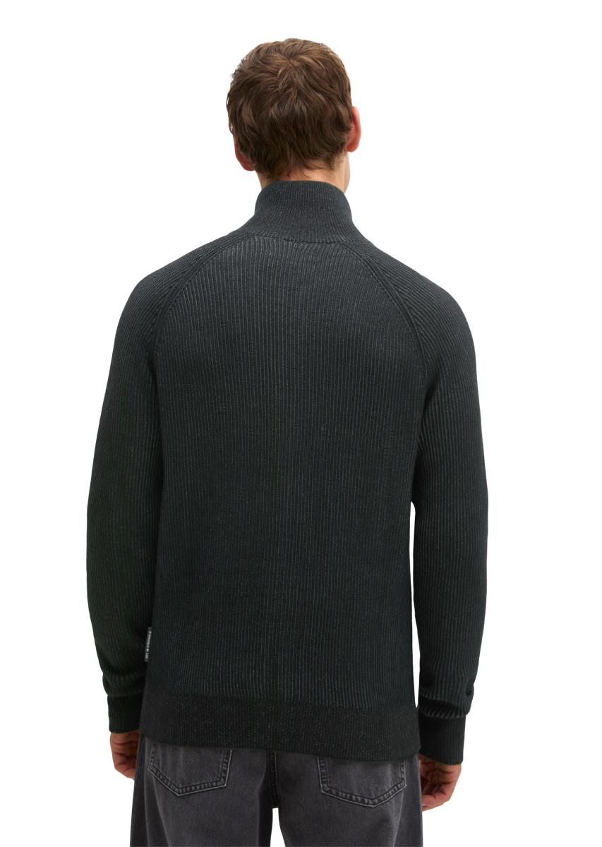 Herren Stehkragen-Strickjacke