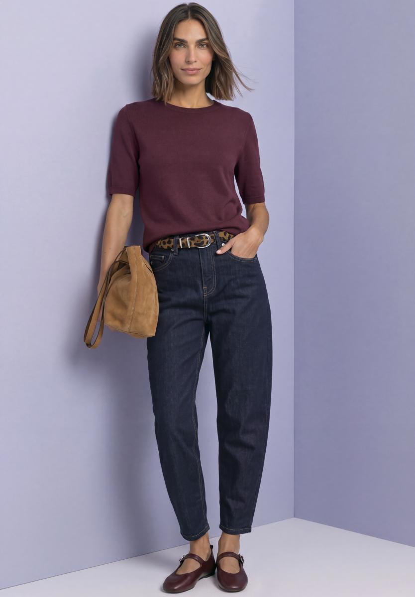 Damen Kurzarm-Pullover