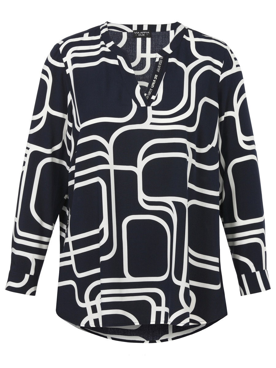 Curvy Bluse V-Ausschnitt