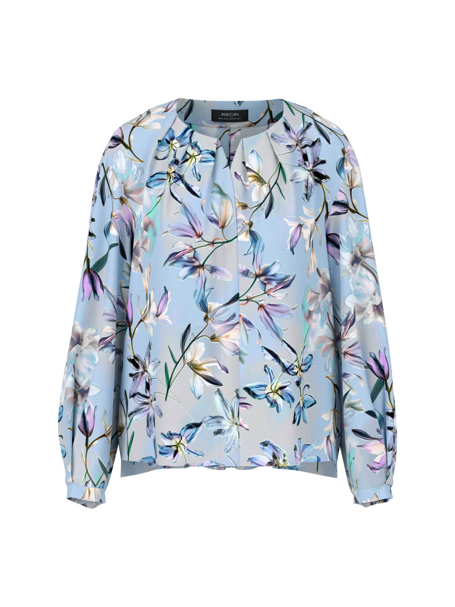 Bluse mit Allover-Lilienprint
