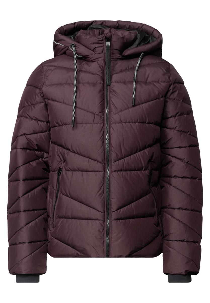 Damen Steppjacke Mit Kapuze Und Zipper