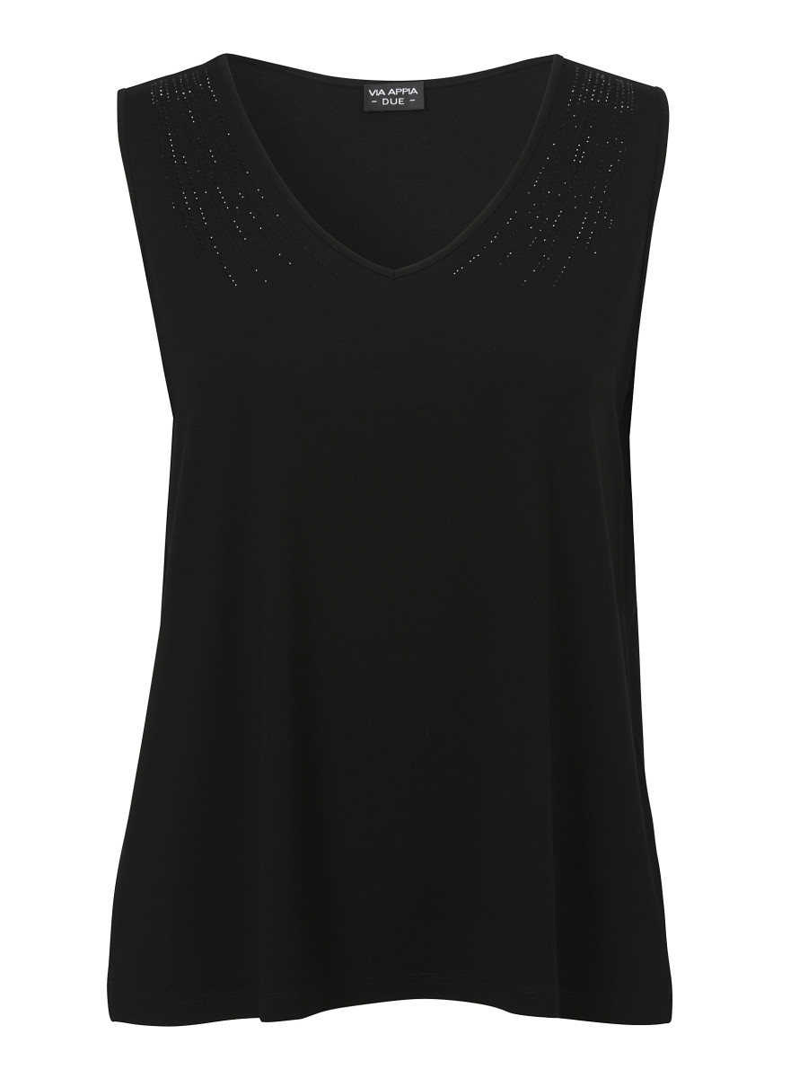 Curvy Top mit Strasssteinen