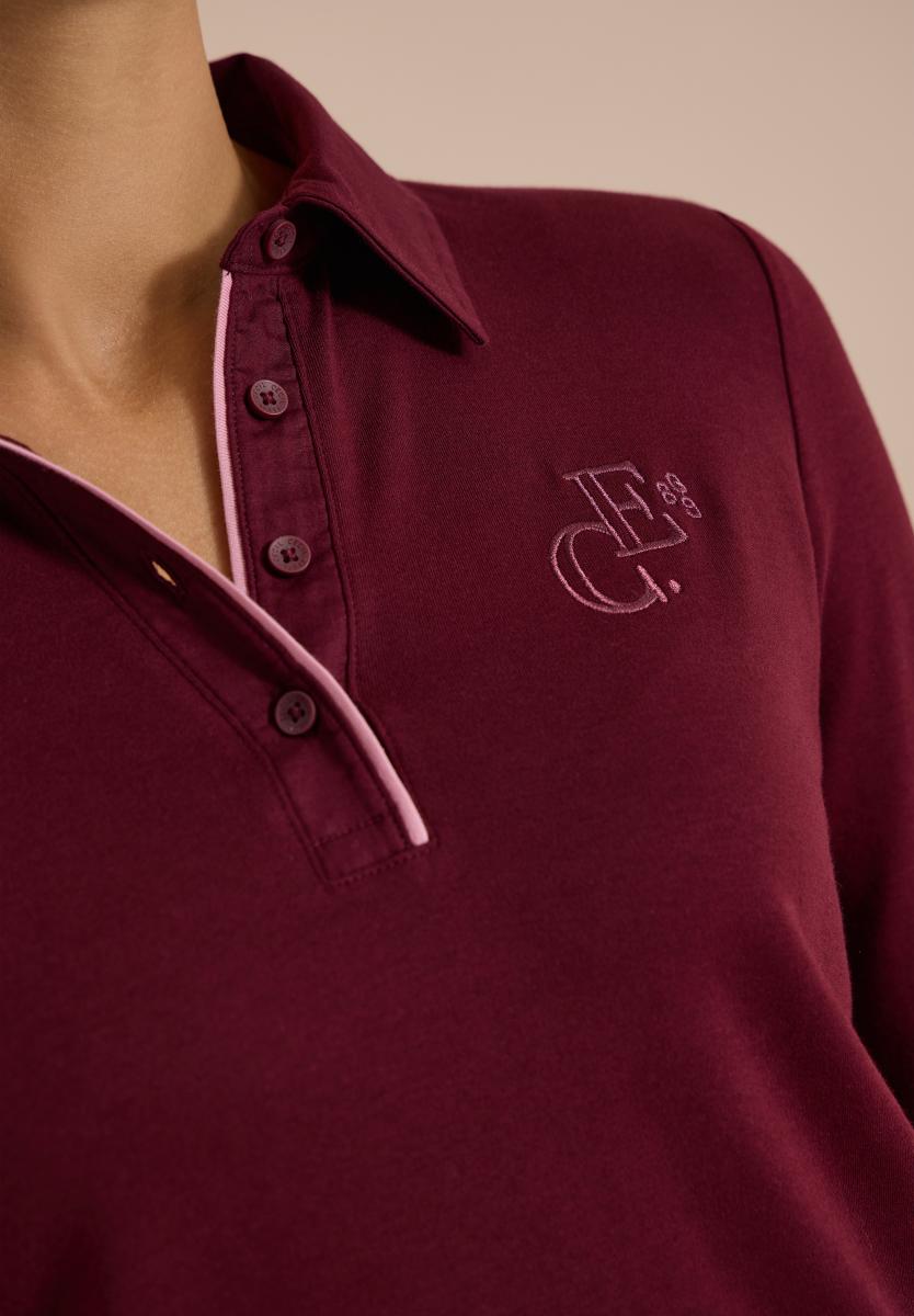 Damen Langarm Poloshirt