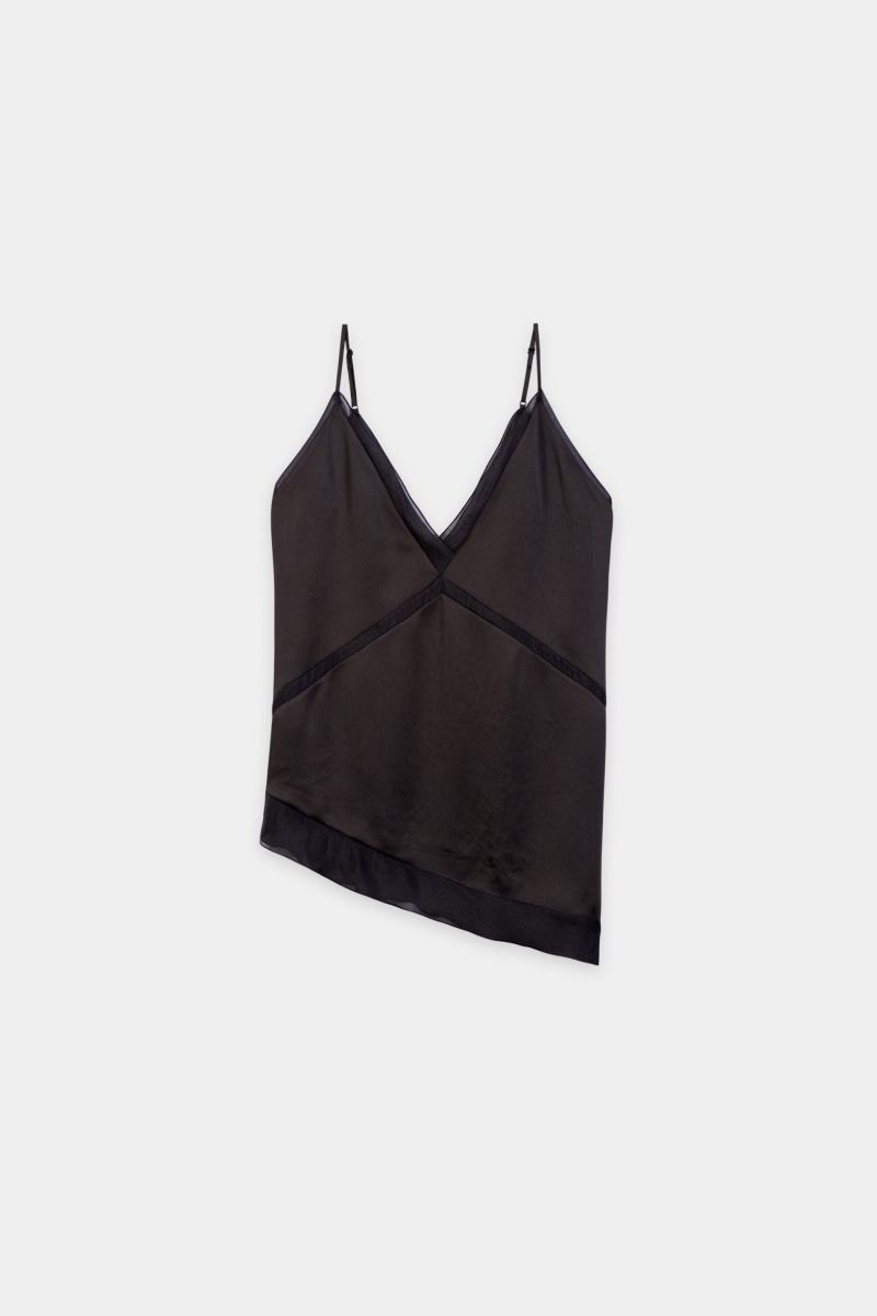 Damen Satin-Organza-Top
