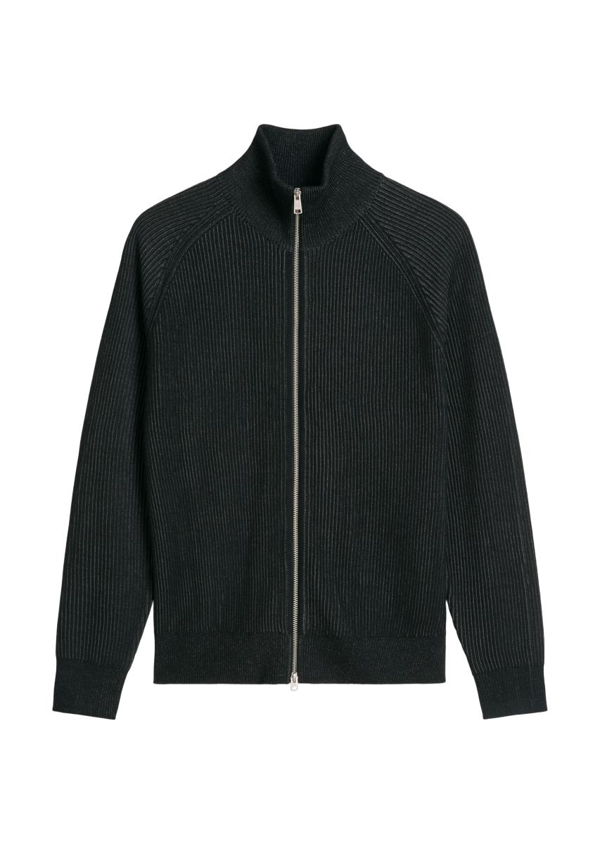 Herren Stehkragen-Strickjacke