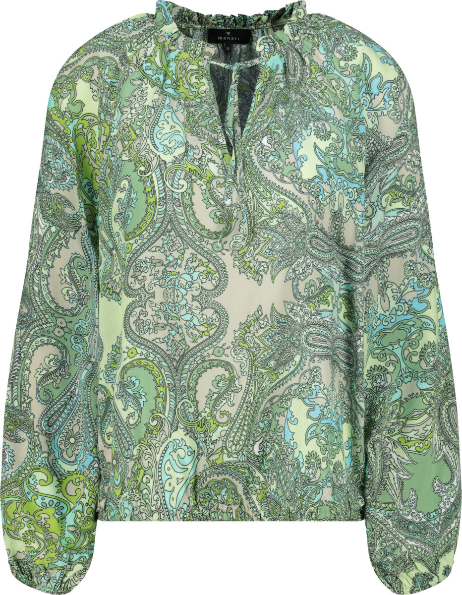 Bluse, bamboo gemustert