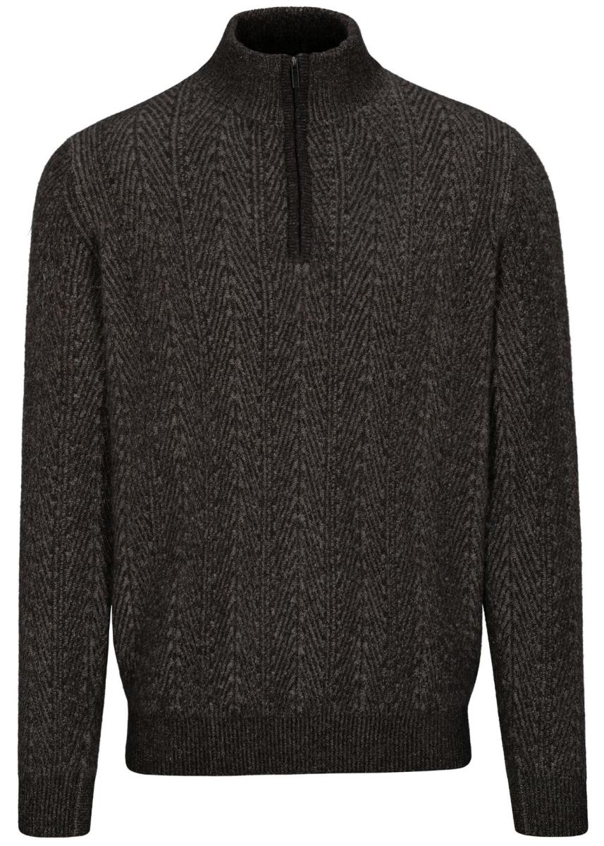 Herren Zip Troyer Pullover Cashmere