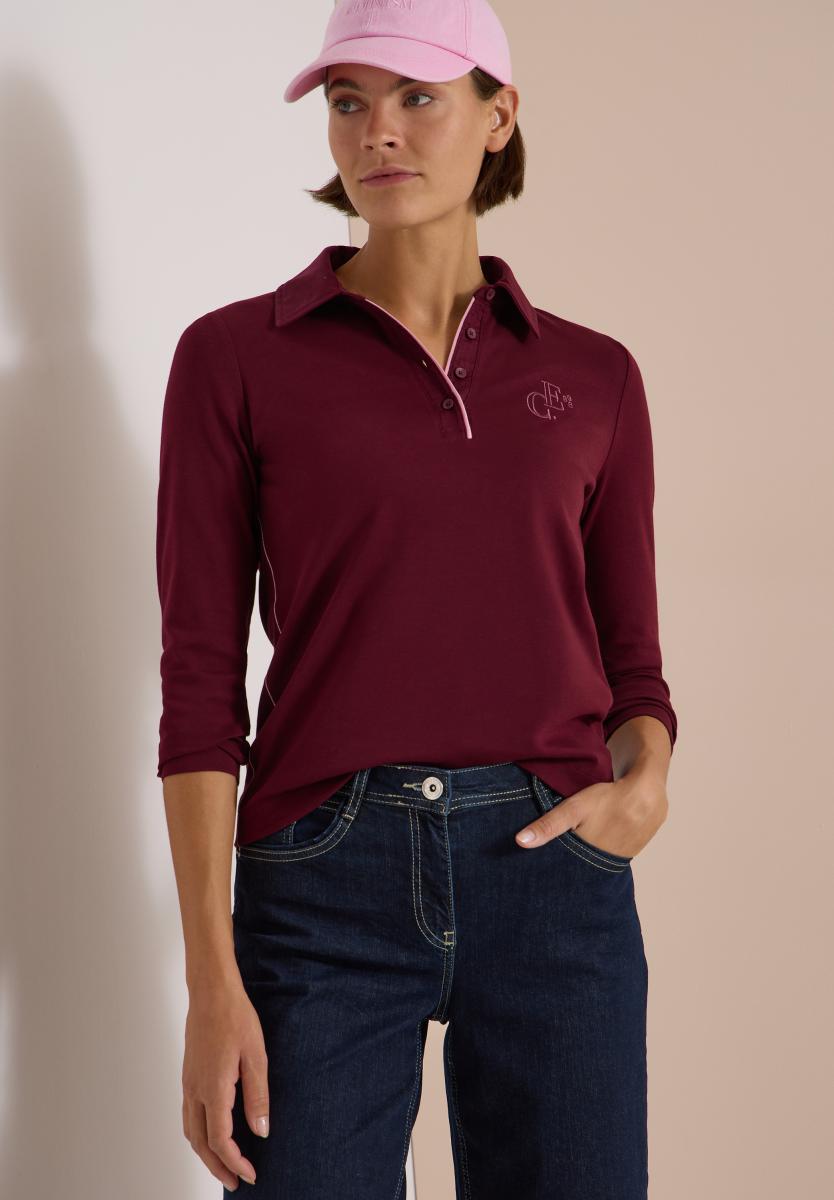 Damen Langarm Poloshirt