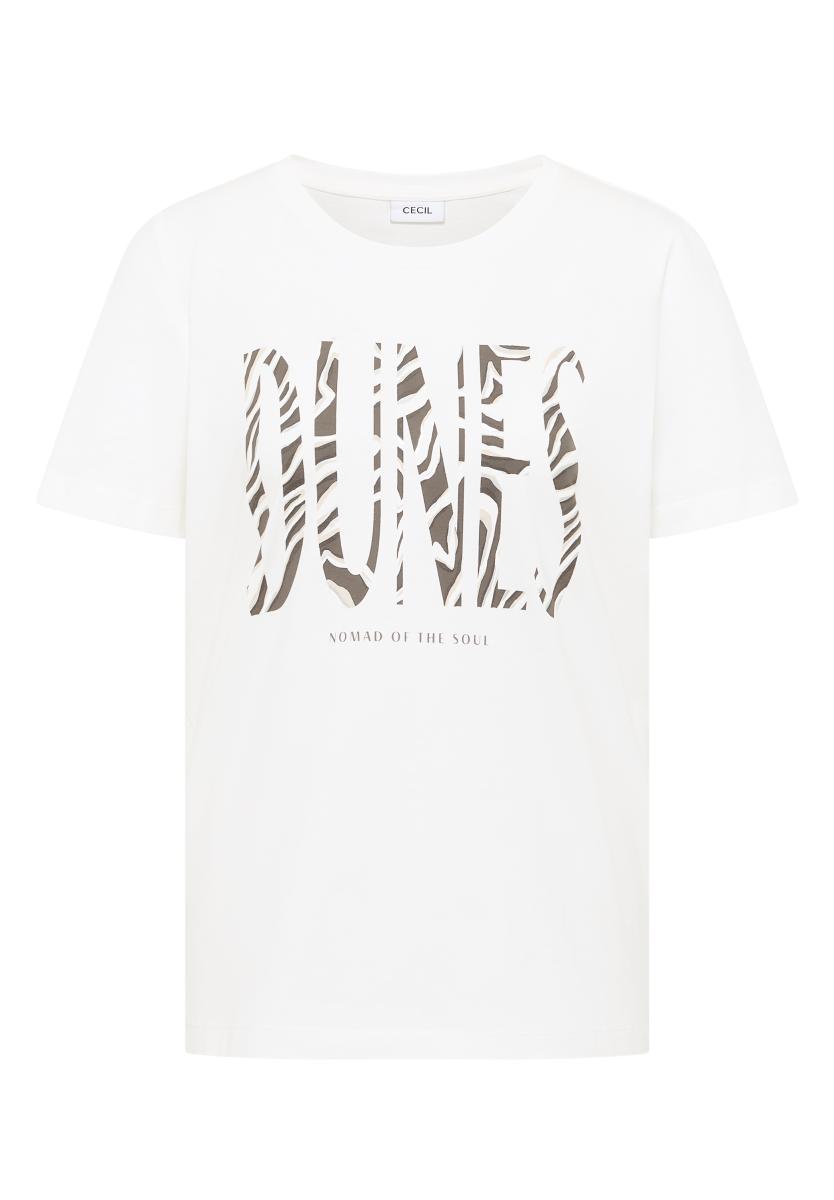 Damen T-Shirt Mit Rundhals Und Frontprint