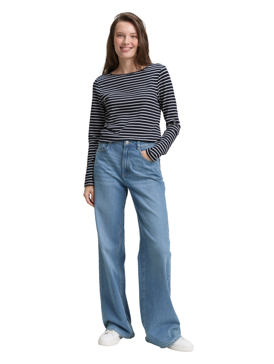 Damen Langarmshirt mit Streifenmuster