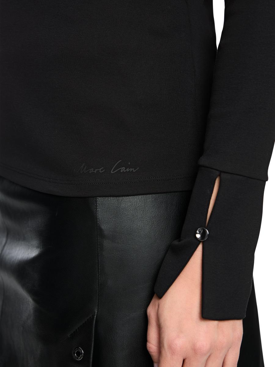 Damen Baumwoll-Longsleeve mit Stehkragen