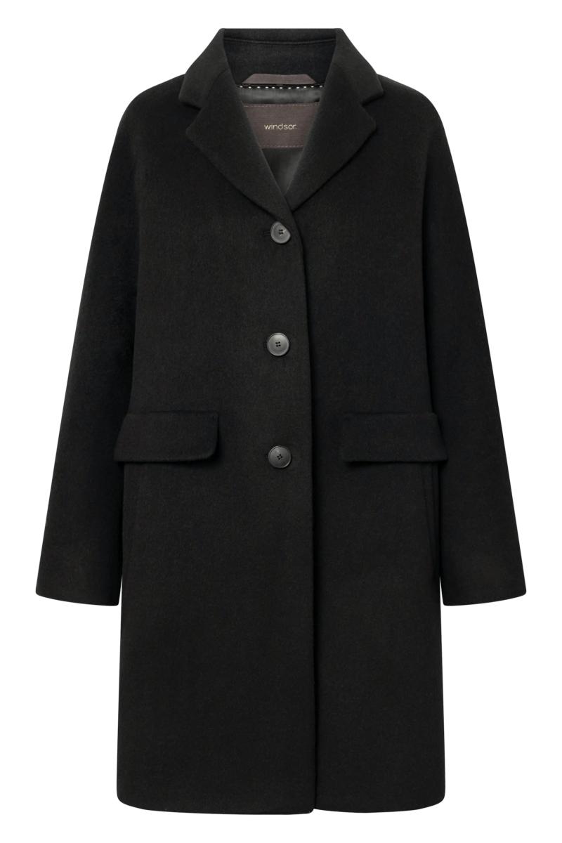 Damen Brushed-Wolle Kurzmantel