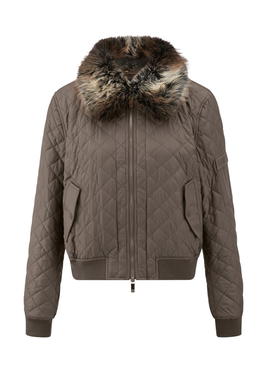 Damen Steppjacke Mit Faux-Fur-Kragen