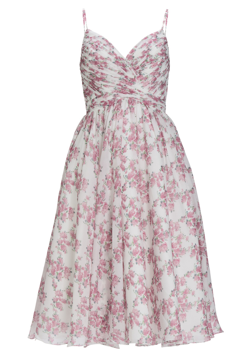 Midikleid aus Chiffon mit floralem Print