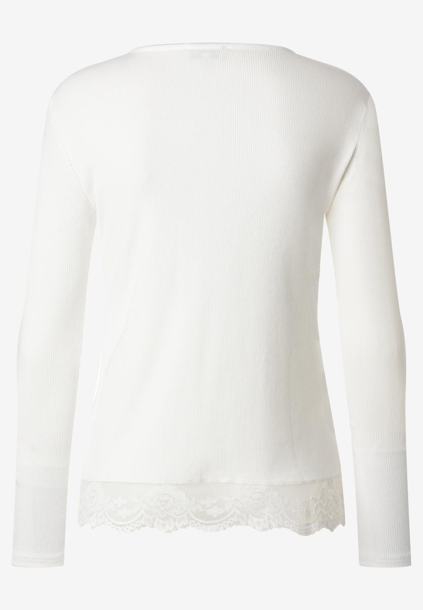 Damen Shirt mit Spitzensaum