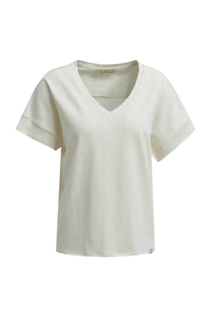 Damen Sweatshirt Shortsleeve V-Neck